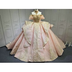 Luxury Pink Quince Dress 2025 Custom Made Vestidos De 15 Anos Halter Neck Sweet 15 Gowns With Bow