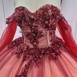 Luxury Ball Gown Red Quinceanera Dresses 2024 Sweetheart Lace Up Back Party Prom Gowns Vestidos De 15 Anos