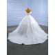 Luxury Ball Gown Wedding Dress Strapless Beading Backless Lace Up Bridal Growns Sequin Princess Dress