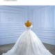 Luxury Ball Gown Wedding Dress Strapless Beading Backless Lace Up Bridal Growns Sequin Princess Dress