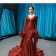 Luxury Burgundy Evening Dresses 2024 Prom Gown Sparkly Sequin Elegant Black Women Long Sleeve Wedding Party Formal Gowns