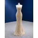 Luxury Champagne Mermaid Evening Dresses for Women Wedding Party Elegant Beading Formal Gowns 2024