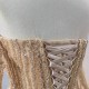 Luxury Champagne Prom Evening Dresses Detachable Sleeve Beading Party Prom Dress Saudi Arabia Cocktail Prom Gown Plus Size