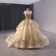 Luxury Champagne Quinceanera Dresses Appliques Cape Sleeve Birthday Sweet 16 Dress Sequ Ball Gown Vestidos De 15 Anos