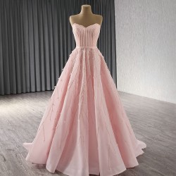 Luxury Dubai Pink Evening Dresses 2024 Sleeveless A Line Prom Arabic Formal Party Gowns