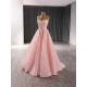 Luxury Dubai Pink Evening Dresses 2024 Sleeveless A Line Prom Arabic Formal Party Gowns