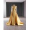 Luxury Gold Evening Dress Long Sleeve Mermaid Two In One Formal Prom Party Clothing