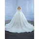 Luxury Long Ball Gown Tulle Wedding Dress Appliques Lace Long Sleeve Vintage Bridal Growns 2024