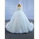 Luxury Long Ball Gown Tulle Wedding Dress Appliques Lace Long Sleeve Vintage Bridal Growns 2024