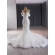 Luxury Off Shoulder Wedding Dresses Princess V Neck Chapel Train Women Bride Gown Pearl Vestido De Novia