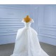 Luxury Pearl Mermaid Wedding Dresses Cape Sleeve Plus Size Wedding Gown Vestidos