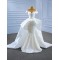 Luxury Pearl Mermaid Wedding Dresses Cape Sleeve Plus Size Wedding Gown Vestidos