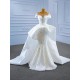 Luxury Pearl Mermaid Wedding Dresses Cape Sleeve Plus Size Wedding Gown Vestidos