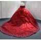 Luxury Princess Red Quinceanera Dresses 2024 Lace Appliques Off Shoulder Ball Gown Party Dress For Sweet