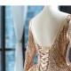 Luxury Rose Gold Quinceanera Dress Sequins Sweet 16 Gown Long Sleeve Birthday Vestido De 15 Anos