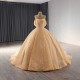 Luxury Sequin Bride Dress 2024 Fashion Sleeveless Beading Ball Gowns Elegant Court Train Wedding Dress