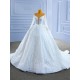 Luxury Sequins Wedding Dress For Women Princess Ball Gown Long Sleeve Bridal Gowns Robe De Mariee