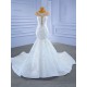 Mermaid Long Wedding Dress Cape Sleeve Bridal Gowns For Women Scoop Neck Vestido de novia 2024