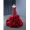 Mermaid Red Prom Dresses Saudi Arabic Women Sleeveless Evening Dress Formal Night Party Gowns