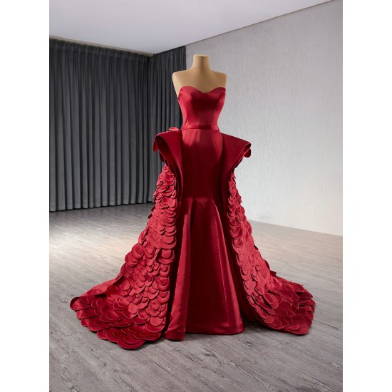 Mermaid Red Prom Dresses Sweetheart Neck Homecoming Dress Women Outfit Formal Occasion Party Gowns