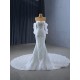 Mermaid Wedding Dress For Women Detachable Sleeve Vestido De Novia Backless Bridal Gown Court Train