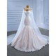 Mermaid Wedding Dress Sleeveless Strapless Bridal Backless Lace Appliques Vestido de novia 2024 With Cape