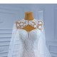 Mermaid Wedding Dress Sleeveless Strapless Bridal Backless Lace Appliques Vestido de novia 2024 With Cape