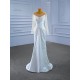 Mermaid Wedding Dresses Long Sleeve Pleat Sexy Lace Bridal Gowns Scoop Neck Sweep Train Vestidos 2024