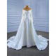 Mermaid Wedding Dresses Long Sleeve Pleat Sexy Lace Bridal Gowns Scoop Neck Sweep Train Vestidos 2024