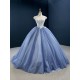 Misty Blue Color Quinceanera Dress Lace Up Women Vestidos De 15 Anos Cape Sleeve Cocktail Dresses Vestidos De Baile