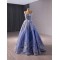 Misty Blue Evening Dress A Line Princess Party Dress Dubai Kaftan Saudi Arabic Prom Gown