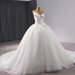 Modern Ball Gown Women Wedding Dresses Sleeveless Bride Gowns Sweetheart Neck Vestido De Noivas