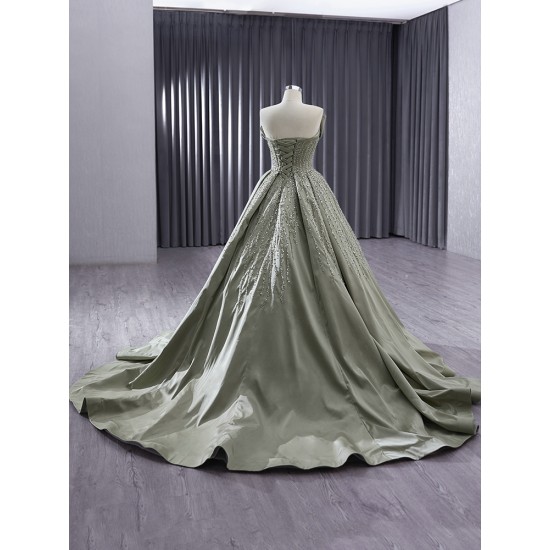 Moss Green Prom Dresses Women Sleeveless Formal Party Evening Gowns Specail Occasion Party Dress