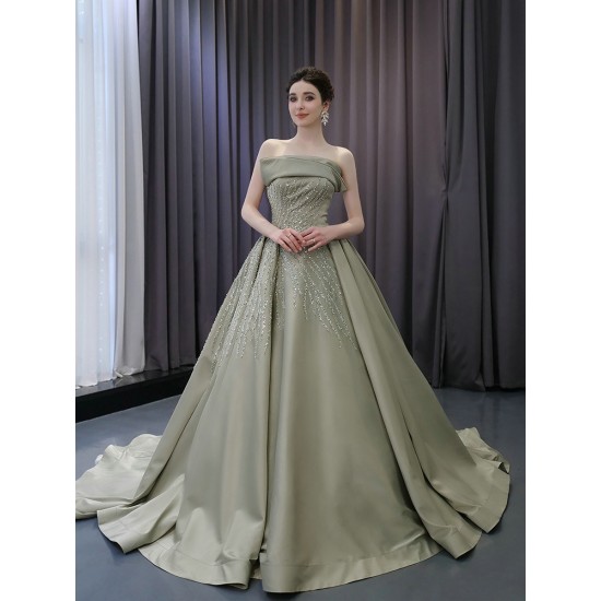 Moss Green Prom Dresses Women Sleeveless Formal Party Evening Gowns Specail Occasion Party Dress