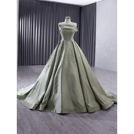 Moss Green Prom Dresses Women Sleeveless Formal Party Evening Gowns Specail Occasion Party Dress