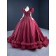 New Arrival Floral Burgundy Quinceanera Dress Quinceanera Dress Vestidos De 15 Anos Long Sleeve Ball Gown