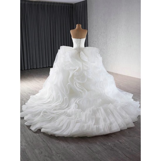 New Ruffled Wedding Dress Sleeveless Bridal Dress Wedding Gowns Sweetheart Neck Bridal Gown Vestido De Novio Wedding Dresses