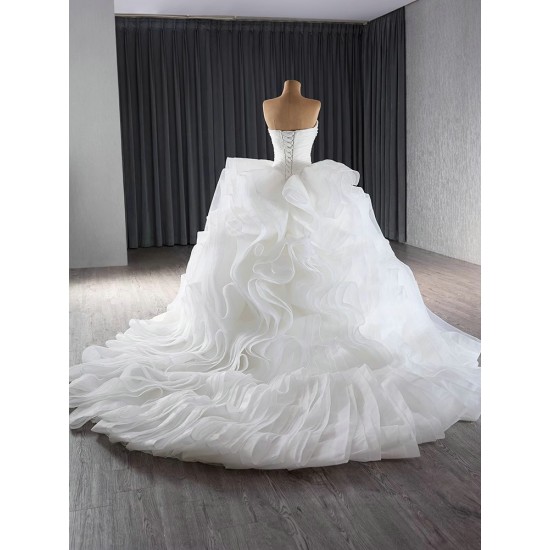 New Ruffled Wedding Dress Sleeveless Bridal Dress Wedding Gowns Sweetheart Neck Bridal Gown Vestido De Novio Wedding Dresses