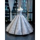 New Silver Evening Dress Elegant Lace Appliques Long Prom Gown Sleeveless vestidos de fiesta