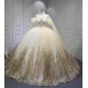 Off Shoulder Champagne Quince Dress Lace Appliques Vestidos De 15 Anos Sweetheart Neck Sweet 15 Gowns With Cape