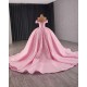 Off Shoulder Pink Quinceanera Dress 2024 Sweet 15 16 Dresses Ball Gown Beaded Sweetheart Party Gown