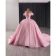 Off Shoulder Pink Quinceanera Dress 2024 Sweet 15 16 Dresses Ball Gown Beaded Sweetheart Party Gown