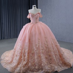 Off Shoulder Appliques Pink Quinceanera Dress Sequins Sweetheart Neck Ball Gown Vestidos De Noche Party Dress