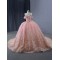 Off Shoulder Appliques Pink Quinceanera Dress Sequins Sweetheart Neck Ball Gown Vestidos De Noche Party Dress