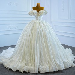 Off Shoulder Ball Gown Wedding Dress Strapless Bridal Gown 2024 Sweetheart Neck Princess Dress