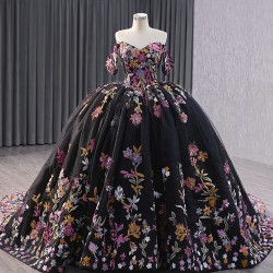 Off Shoulder Black Quinceanera Dress Ballgown Sweetheart Vestidos De 15 Anos Cocktail Dresses Vestidos De Baile