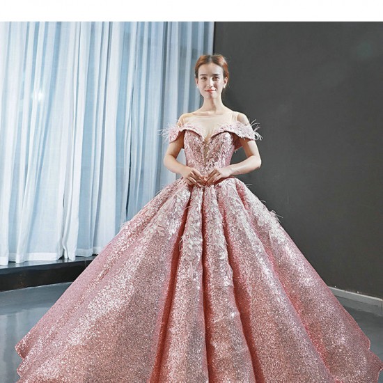 Off Shoulder Coral Sweet 15 16 Dress Corset Floral Sequin Women Quinceanera Dress 2024 Cocktail Dresses Vestidos De Baile