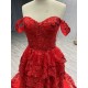 Off Shoulder Evening Dresses for Women Wedding Luxury Tiered Dubai A Line Long Prom Party Gowns