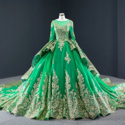 Off Shoulder Green Quinceanera Gown Floral Applique Lace up Party Dress Vestidos De 15 Quinceanera Scoop Neck Ball Gown