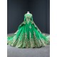 Off Shoulder Green Quinceanera Gown Floral Applique Lace up Party Dress Vestidos De 15 Quinceanera Scoop Neck Ball Gown